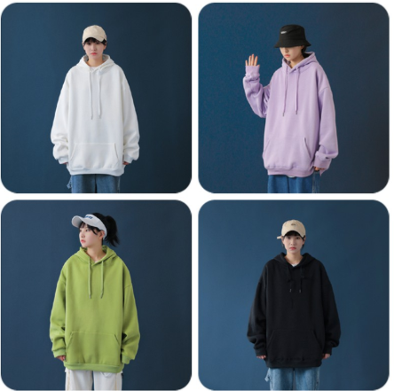 (FREESHIP + ẢNH THẬT) ADHD0001 Áo hoodie tay dài dáng dài rộng màu trơn phong cách Hàn Quốc thả ga lựa chọn