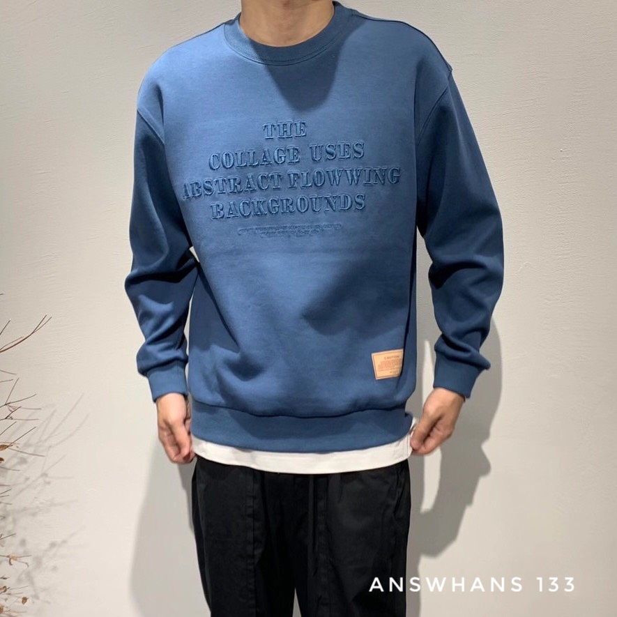 Áo sweater nam form rộng hàn quốc bigsize áo nỉ dài tay thu đông cao cấp xuất khẩu ANSWHANS 133