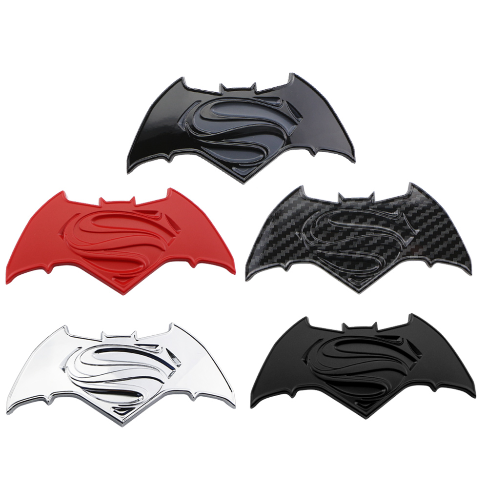 Miếng Dán Trang Trí Xe Hơi/Mô Tô Hình logo Batman 3D Bằng Kim Loại Chất Lượng Cao