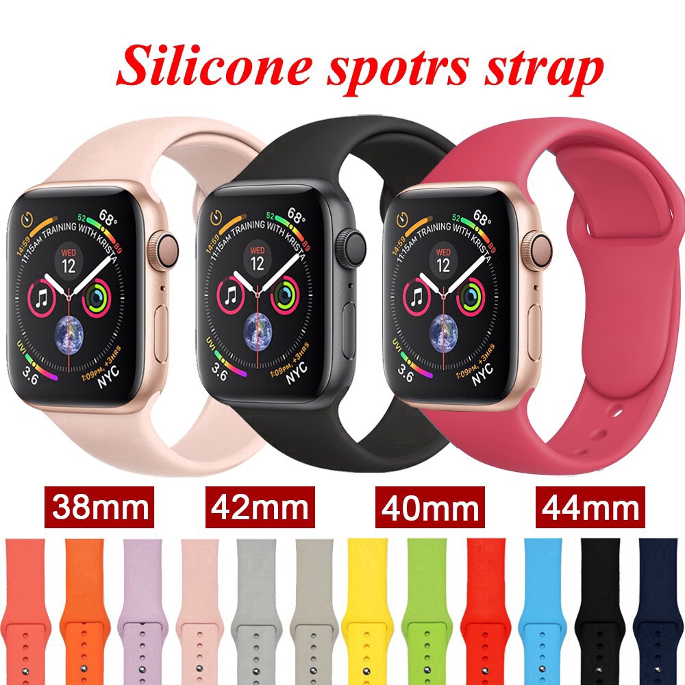 【Apple Watch Strap】 Dây đeo silicon mềm cho đồng hồ thông minh Apple Watch Series se/6/5/4/3/2/1 38MM 40MM 44MM 42MM