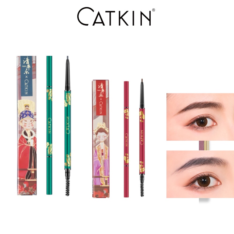 Bút chì kẻ lông mày CATKIN tự động chống thấm nước lâu trôi màu xám/ màu nâu 0.6g