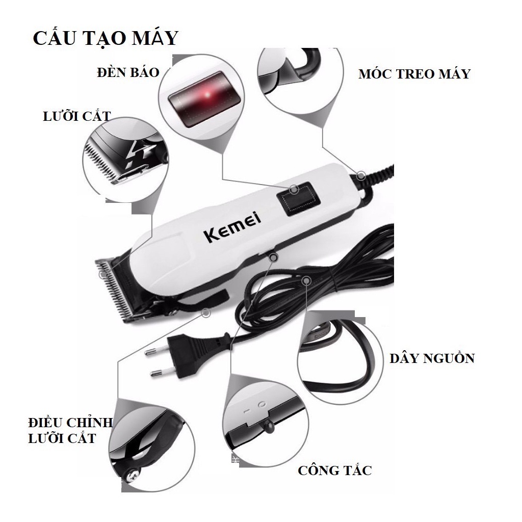 Tông Đơ Cắt Tóc Không Dây chuyên nghiệp KEMEI KM- 809A tông đơ,lưỡi thép không RỈ,bền bỉ qua năm tháng