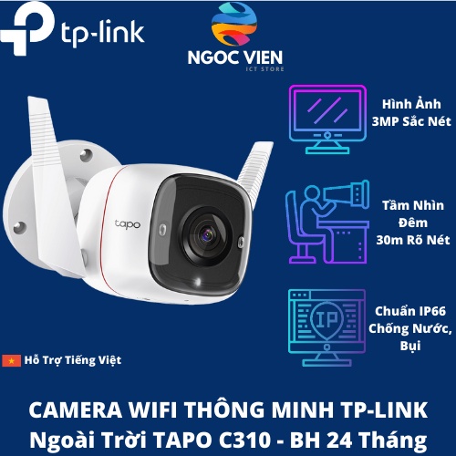 [Hỏa Tốc - HCM] Camera Wi-Fi An Ninh Ngoài Trời Tp-link Tapo C310 | Hàng Chính Hãng | Bảo Hành 24 TH | Ngocvien Store