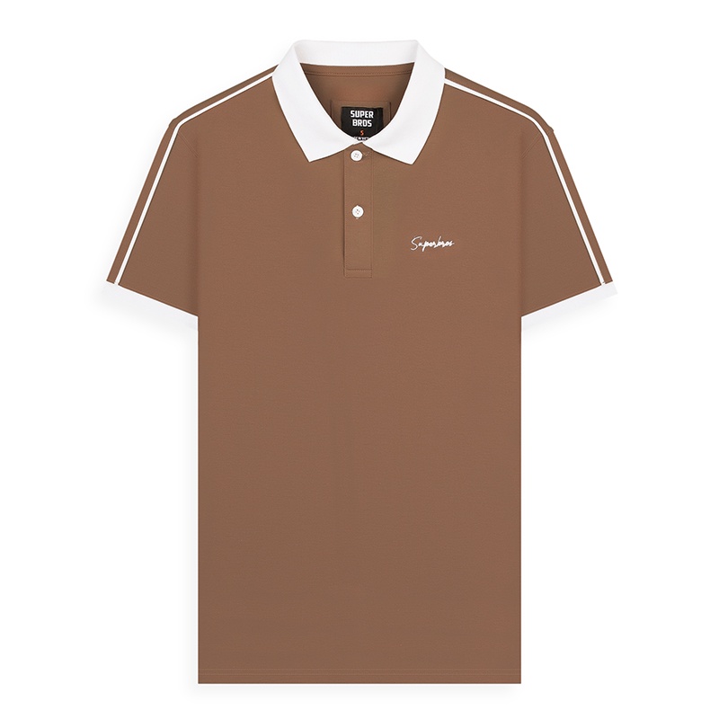 Áo polo nam phối viền vai super bros chất vải cá sấu cotton cao cấp xịn đẹp form slim fit tôn dáng, phong cách trẻ trung