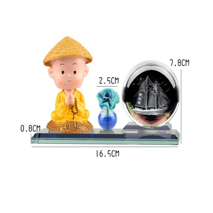 Sản Phẩm Bộ Tượng Kế Hợp Quả Cầu Pha Lê Trang Trí Trên Taplo Xe Ô Tô Cao Cấp: Mã 72593 .