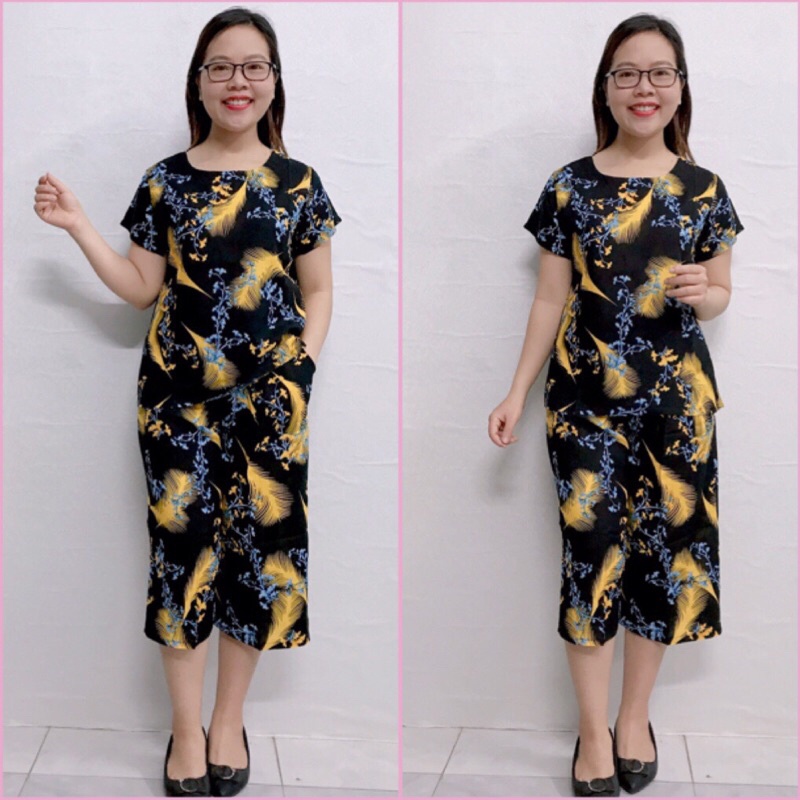 Bộ Lanh Mặc Nhà Trung Niên - Bộ Đồ Lanh Lửng Ống sớ cho người lớn tuổi