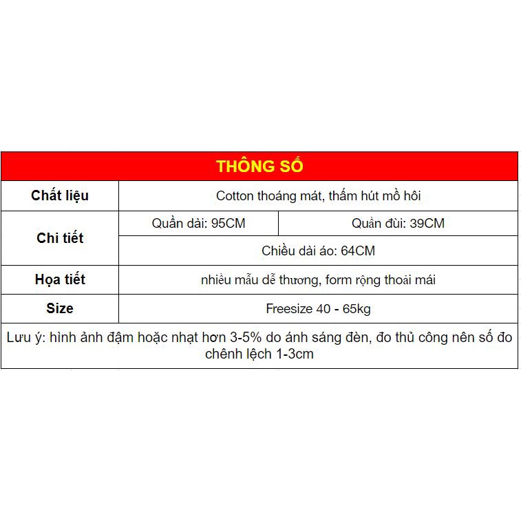 Pijama đồ ngủ nữ dễ thương cotton, đồ bộ nữ mặc nhà thoáng mát, thấm hút mồ hôi - Set 3 món | BigBuy360 - bigbuy360.vn