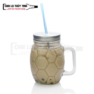 Ly cốc thủy tinh trái banh uống trà sữa 400ml