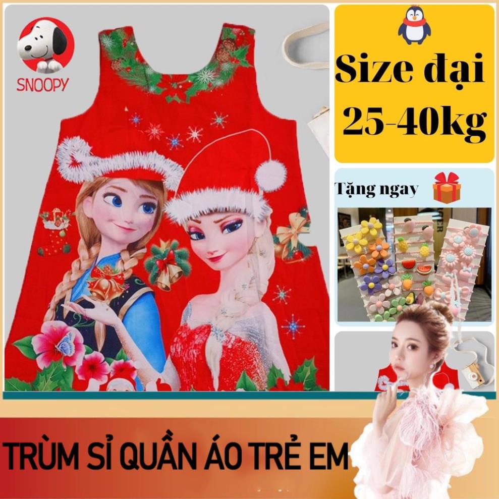 Giá sỉ Đầm ELSA form rộng thun lạnh in 3D siêu đẹp cho bé gái size đại từ 24 đến 40kg - Đầm váy bé gái