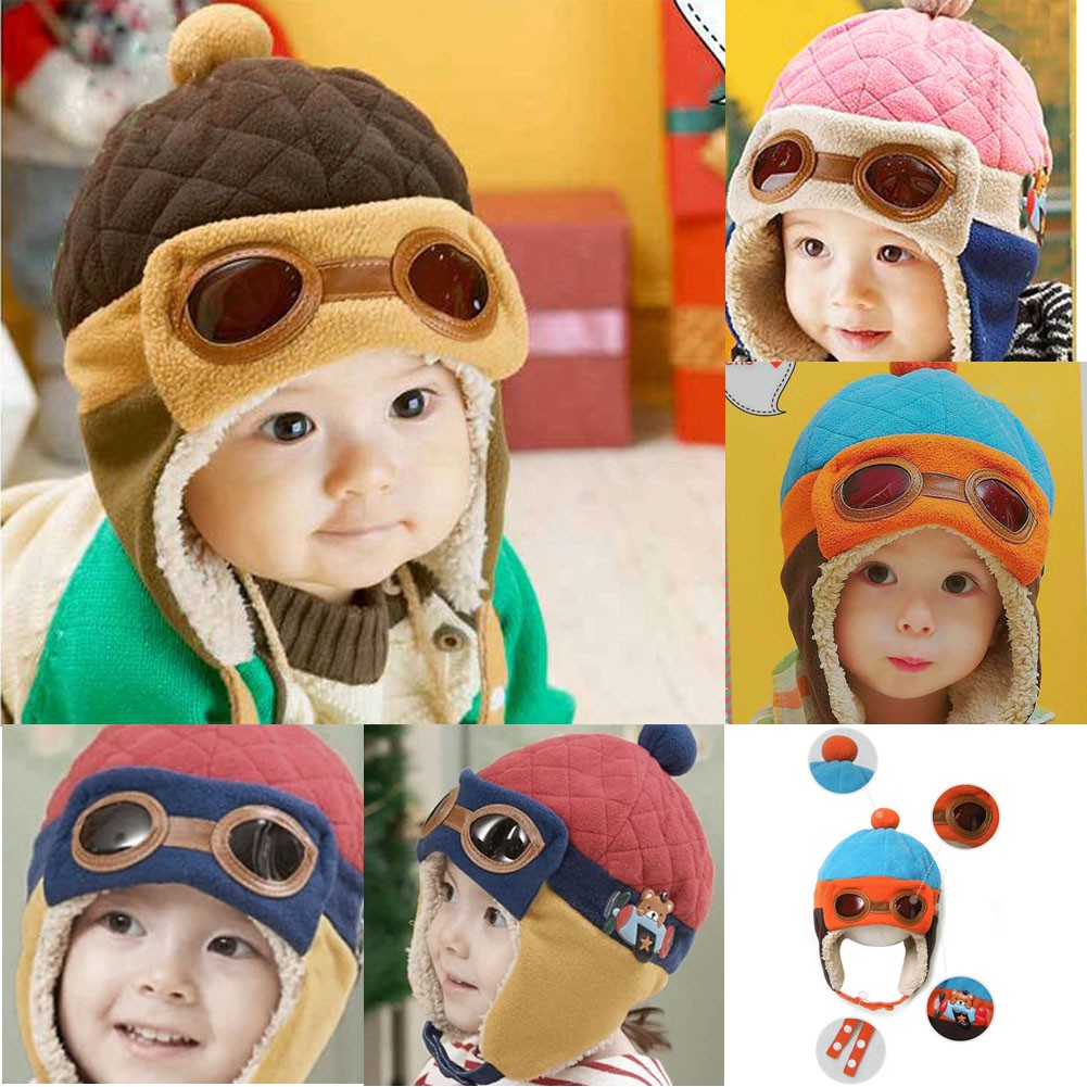 Mũ Beanie Vải Len Màu Trơn Giữ Ấm Dễ Thương Dành Cho Bé