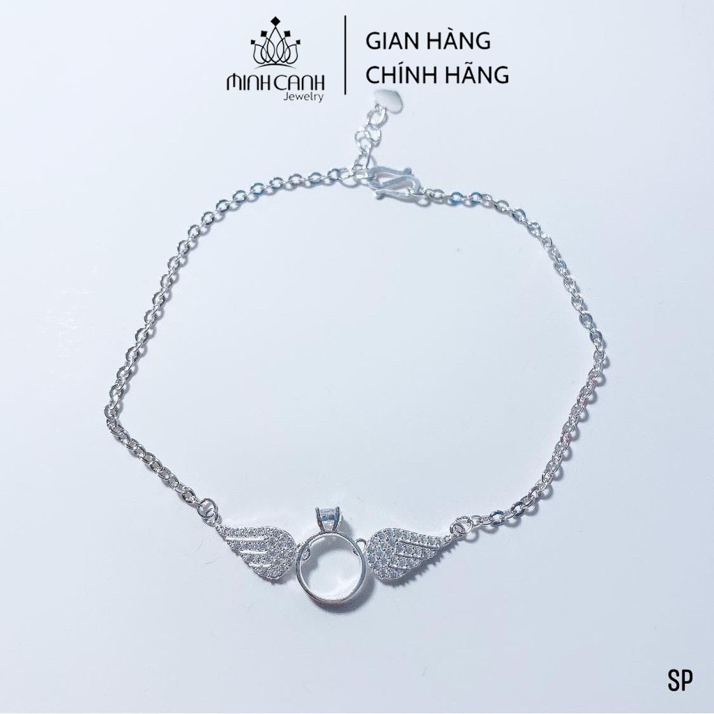 Lắc Chân Bạc Ta Hình Chiếc Nhẫn Đôi Cánh Thiên Thần - Minh Canh Jewelry