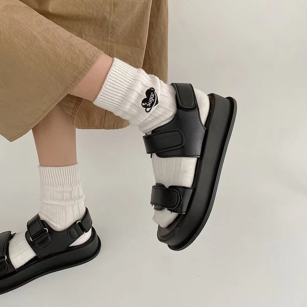 Giày Sandal Đế Dày Quai Dán Chống Nước Thời Trang Dành Cho Nữ