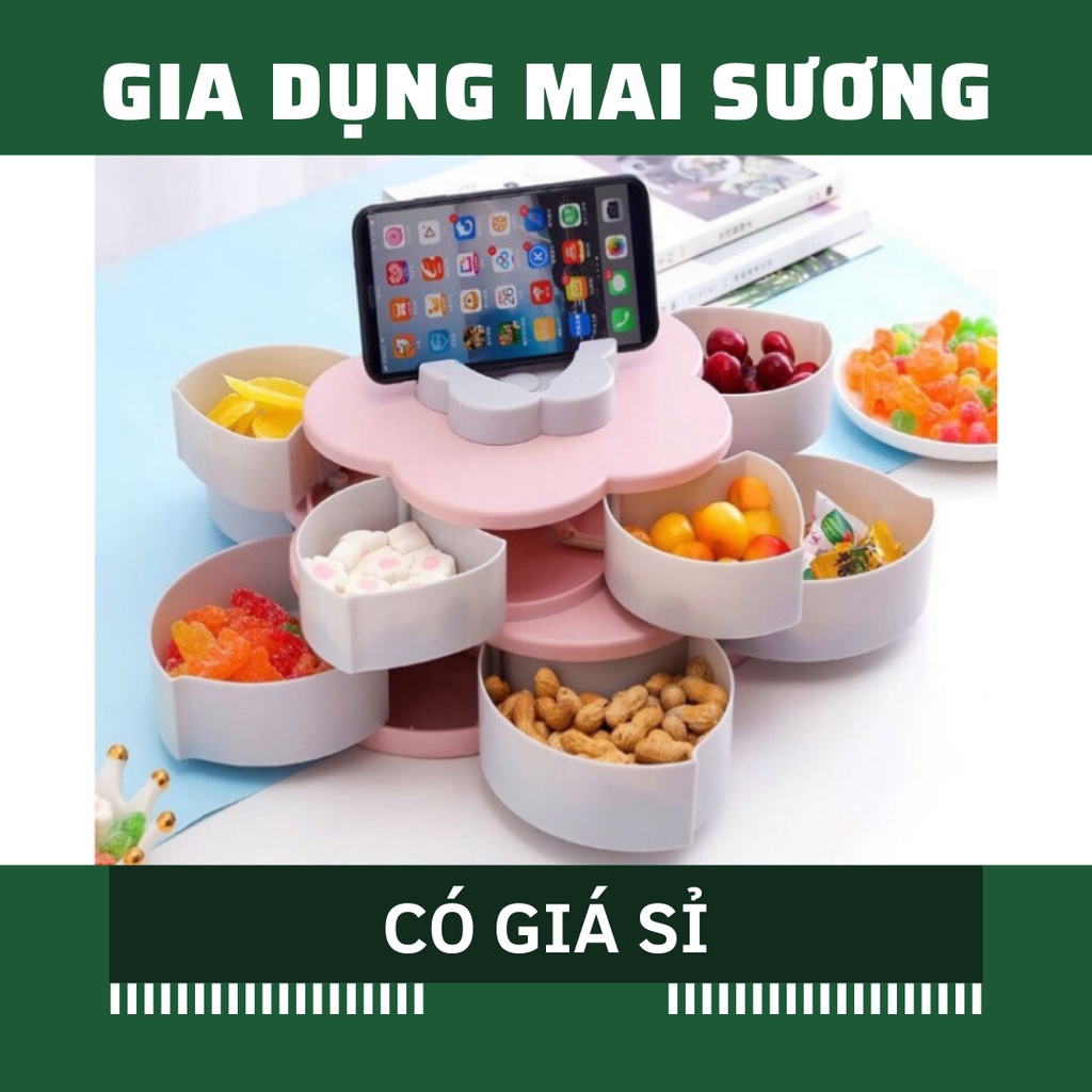 Khay Mứt Tết Hộp Mứt, Khay Mứt Bánh Kẹo Tết 1 Tầng, 2 Tầng Xoay Cho Ngày Tết
