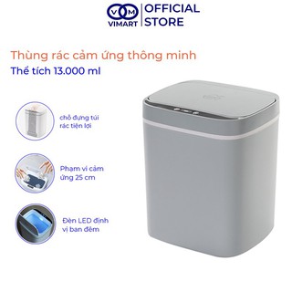 Thùng Rác Cảm Ứng Thông Minh Có Nắp Đóng Mở Tự Động Có Hộp Đựng Túi Rác Tiện Lợi Đèn Chiếu Sáng Ban Đêm