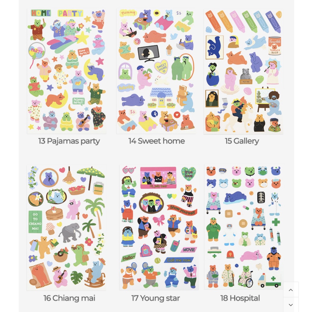 Stickers Hàn Daily like chính hãng -  Jelly bear sticker set
