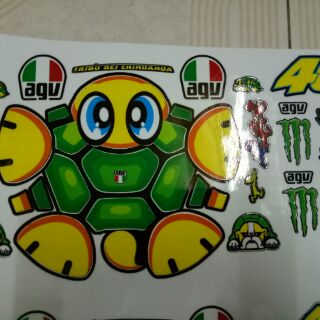 Combo 2 tem rùa cá dán 1/2 nón