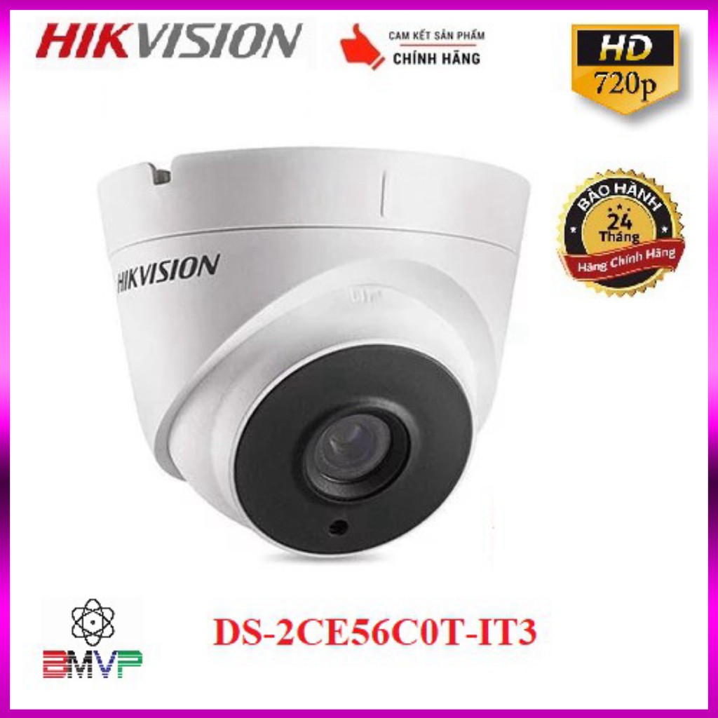 🍀 Camera  Hikvision DS-2CE56C0T-IT3 1.0 MP HD720P  - Hàng chính hãng 100%.