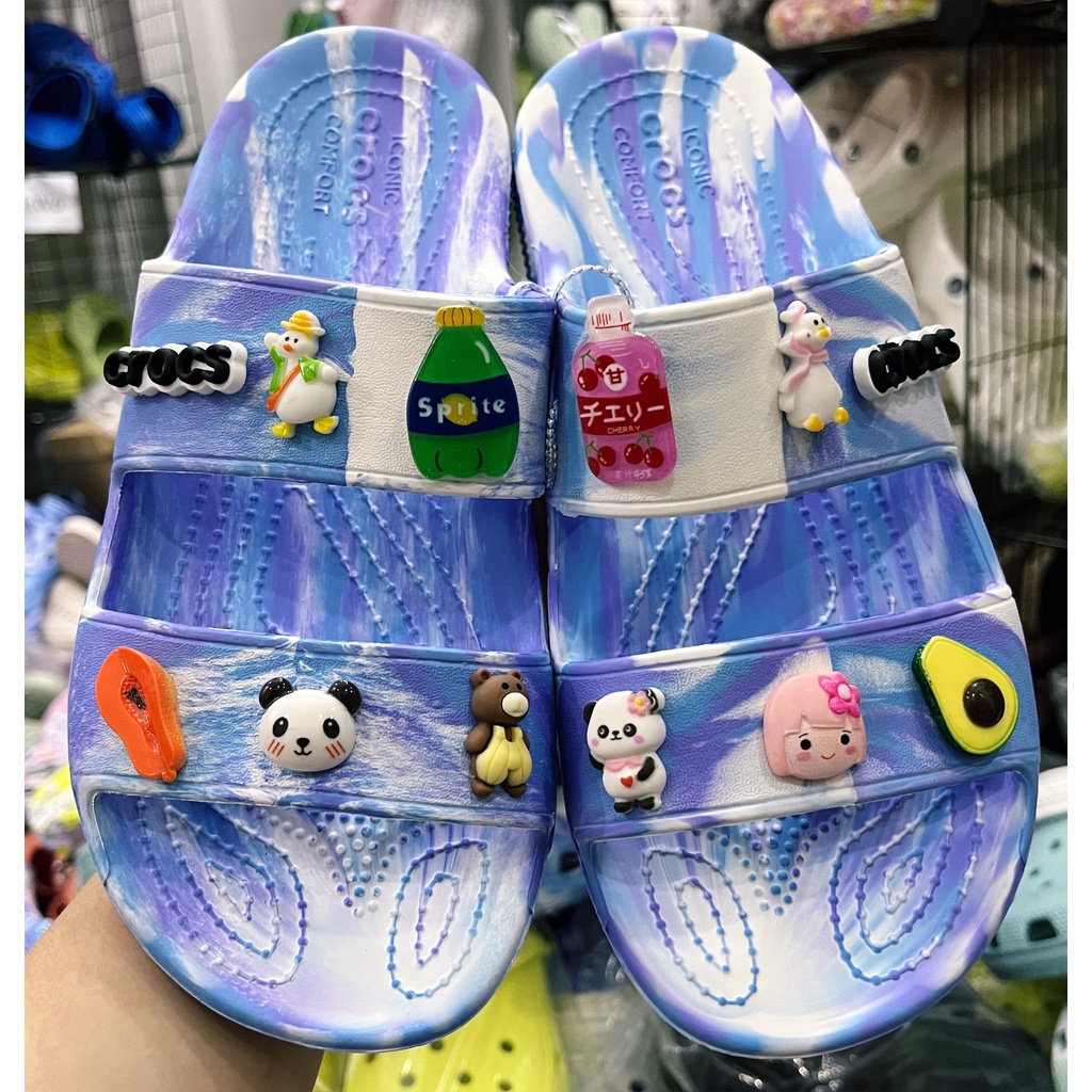 Charm Crocs 3D, Sticker gắn dép sục 3D nổi xinh xắn dễ thương -COMBO MẪU NGẪU NHIÊN THEO TONE MÀU