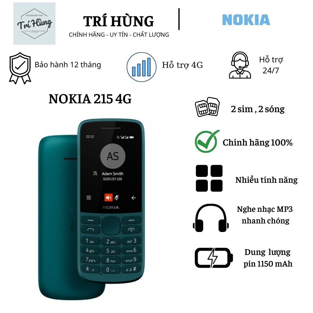 Điện thoại Nokia bàn phím 215 4G hàng mới chính hãng