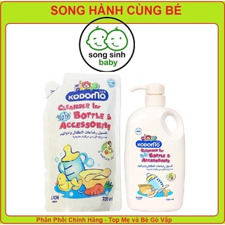 Nước rửa bình sữa Kodomo dạng chai 750ml và bịch 700ml (Hàng chuẩn cty phân phối)