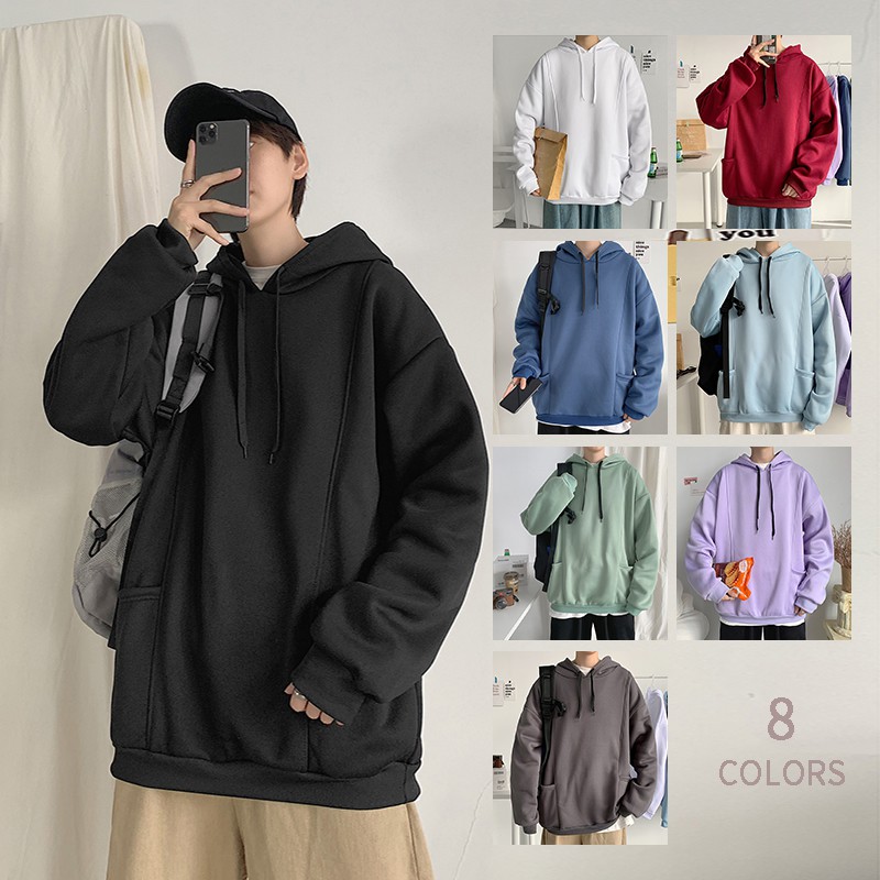 Áo Hoodie Phong Cách Hàn Quốc Hợp Thời Trang Cho Cặp Đôi 8 Màu Lựa Chọn