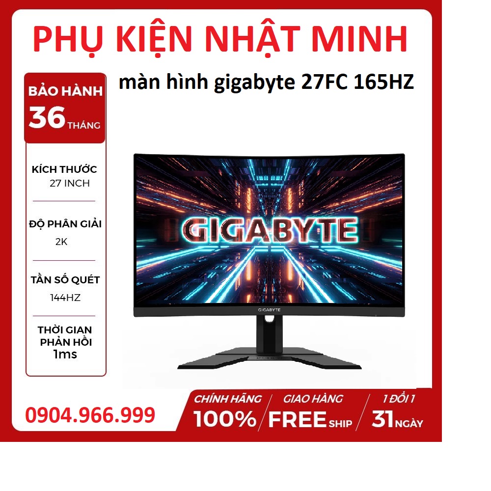 Màn hình Gigabyte G27FC (27 inch/FHD/VA/165Hz/1ms/250 nits/HDMI+DP/Cong) đẳng cấp màn hình chuyên game NEW chính hãng BH | WebRaoVat - webraovat.net.vn