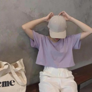 Áo CROPTOP Nữ hở eo cổ tim/cổ tròn trơn