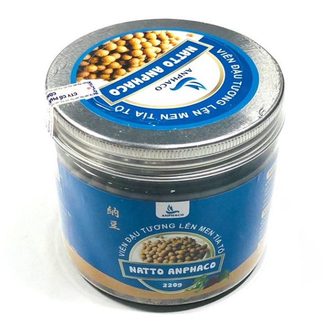 Natto Anphaco - Viên đậu tương lên men Tía tô, hủ 220gr
