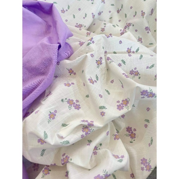 Vải thô xước hoa tím