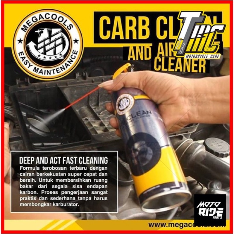 Chai Megacool'S Carb Clean Dung Dịch Vệ Sinh Mụi Than cho các dòng xe máy, Oto