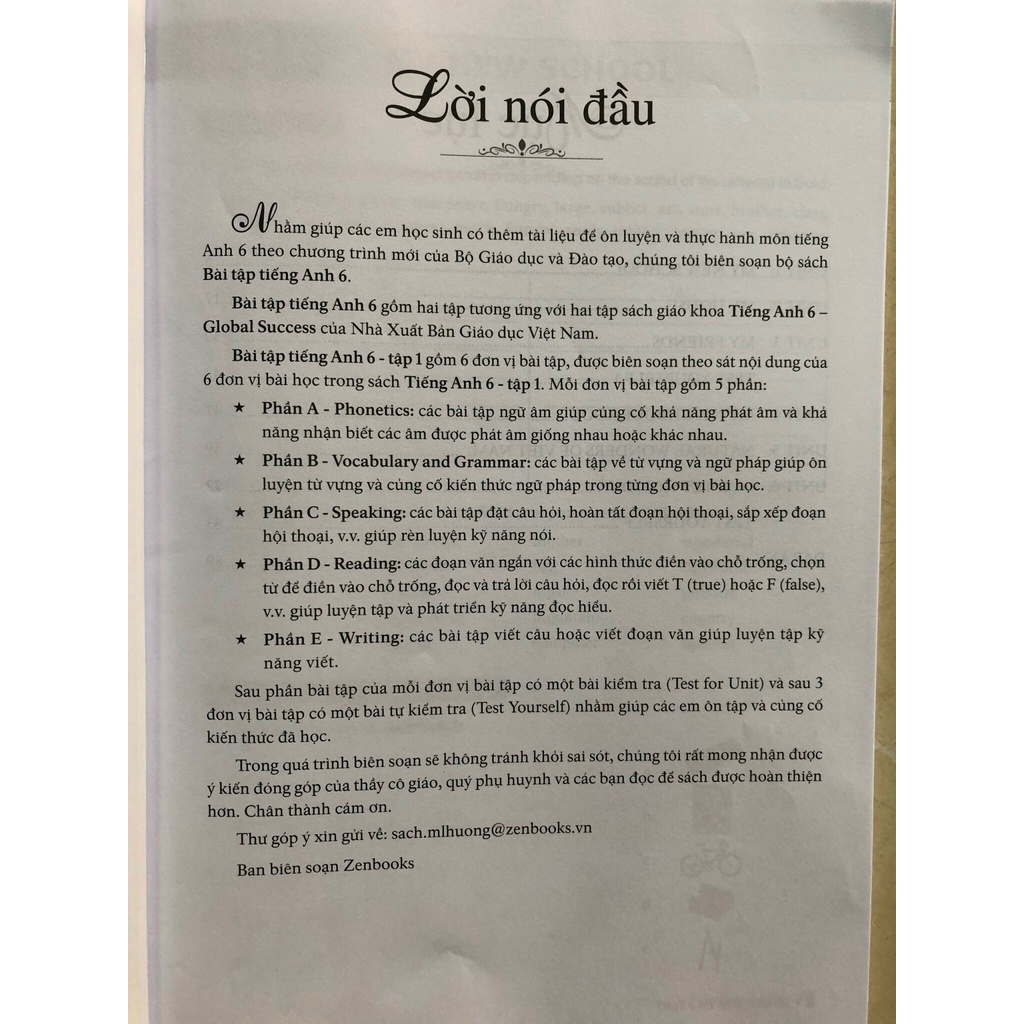 Sách - Bài tập Tiếng Anh 6 tập 1 có đáp án