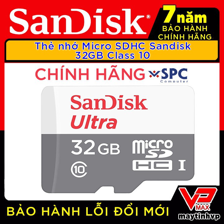 Thẻ nhớ Micro HC Sandisk 32Gb tốc độ 100Mb/s siêu bền dùng cho camera