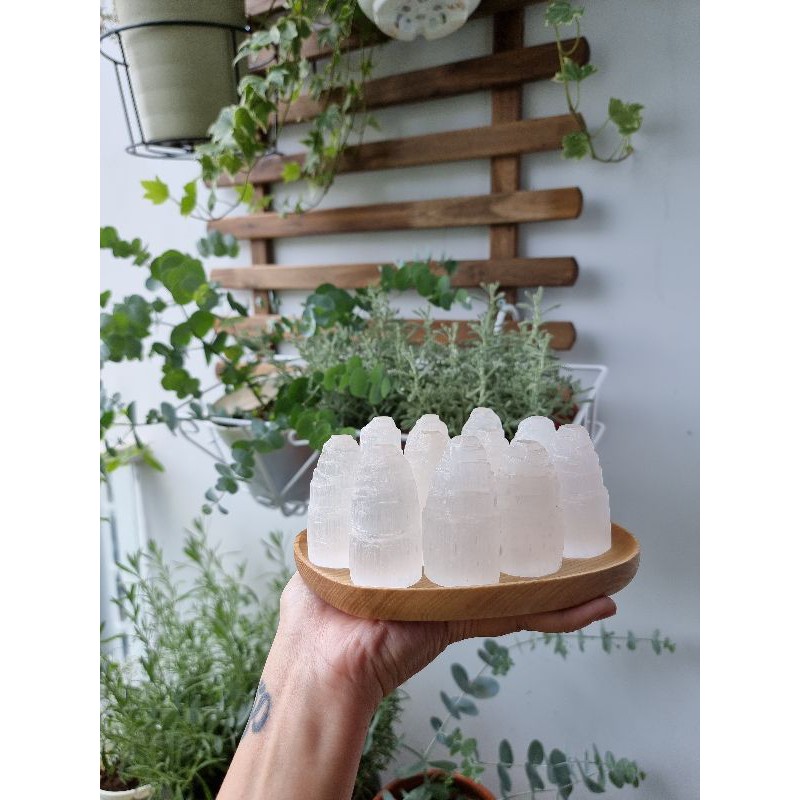 Tháp Selenite size nhỏ dùng thanh tẩy, khuếch đại năng lượng