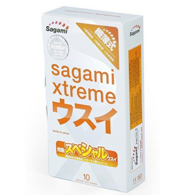 Bao cao su Sagami Xtreme siêu mỏng (hộp 10 chiếc)