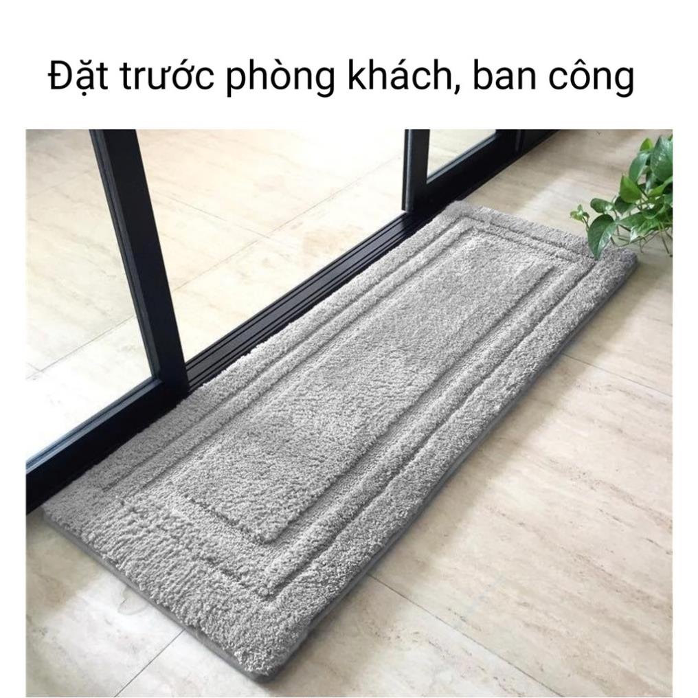 Thảm chùi chân, thảm bếp lông len dày, chống trơn trượt hàng cao cấp MINHOME88 kích thước dài 40x60cm và 45x1,2m