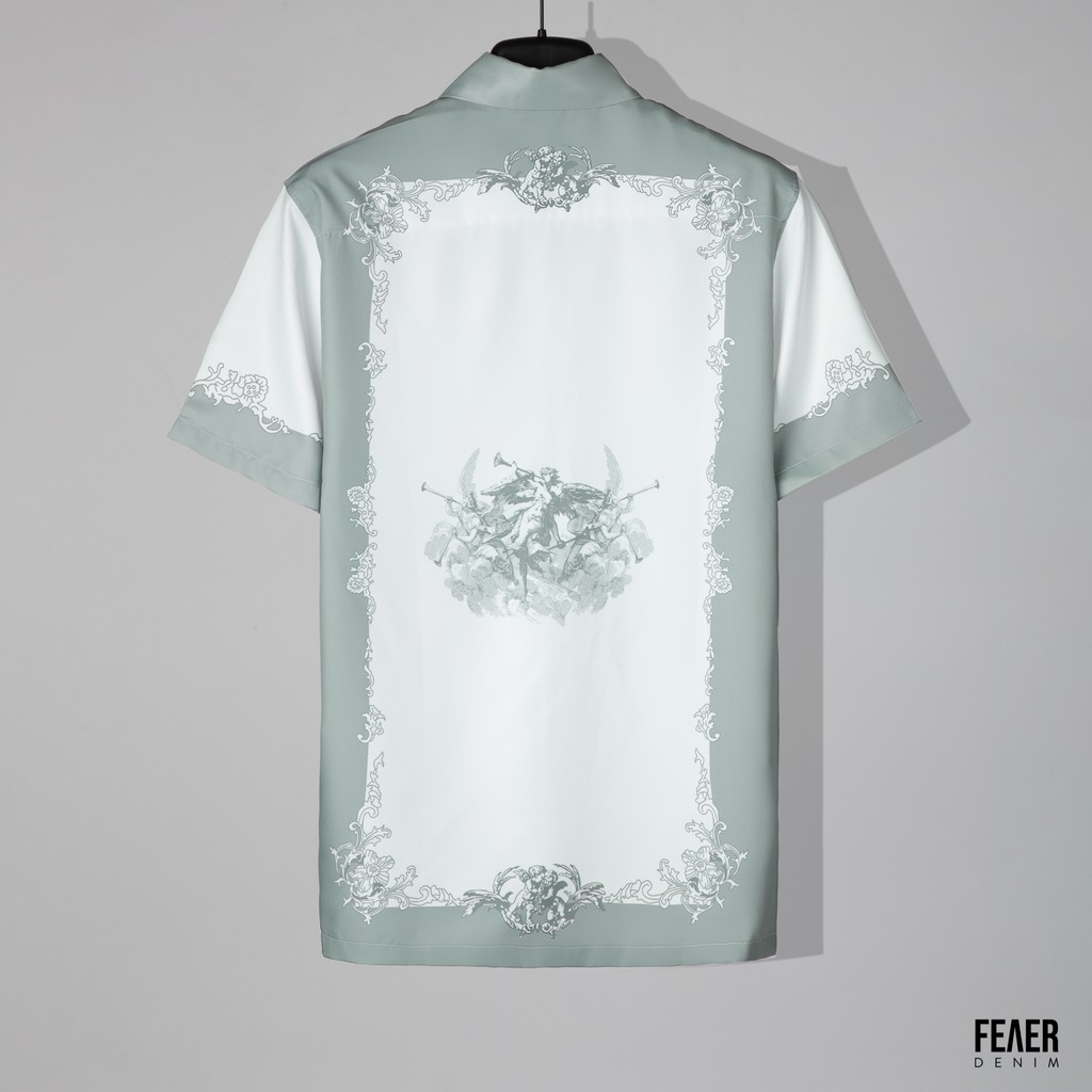 Áo sơ mi họa tiết thanh lịch Barpque Angel mặc hằng ngày, đi chơi hoặc du lịch, chất Lụa chéo - FEAER | BigBuy360 - bigbuy360.vn