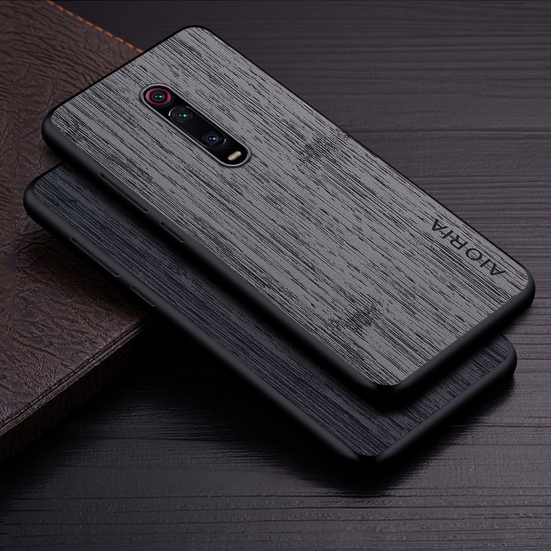Ốp Bao Da Điện Thoại Họa Tiết Vân Gỗ Tre Sang Trọng Cho xiaomi mi 9t pro redmi k20 pro funda