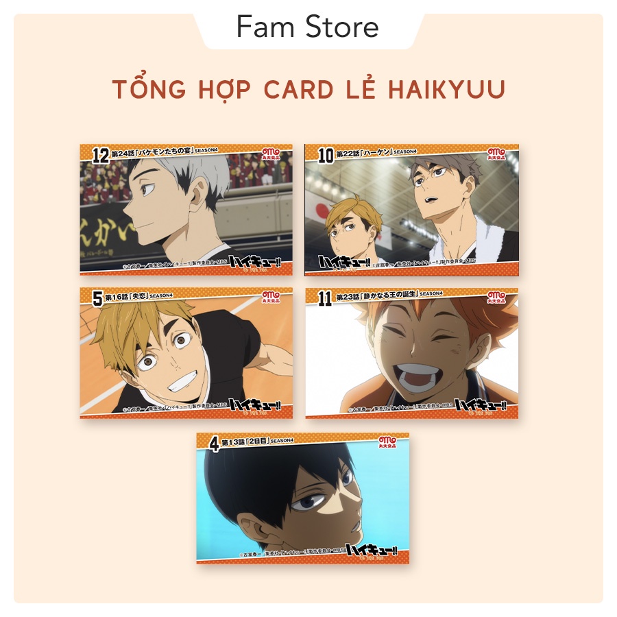 Thẻ nhân vật Haikyuu các loại