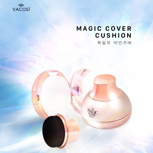 PHẤN NƯỚC TRANG ĐIỂM VACOSI MAGIC COVER CUSHION SPF50++ (KÈM lÕI)