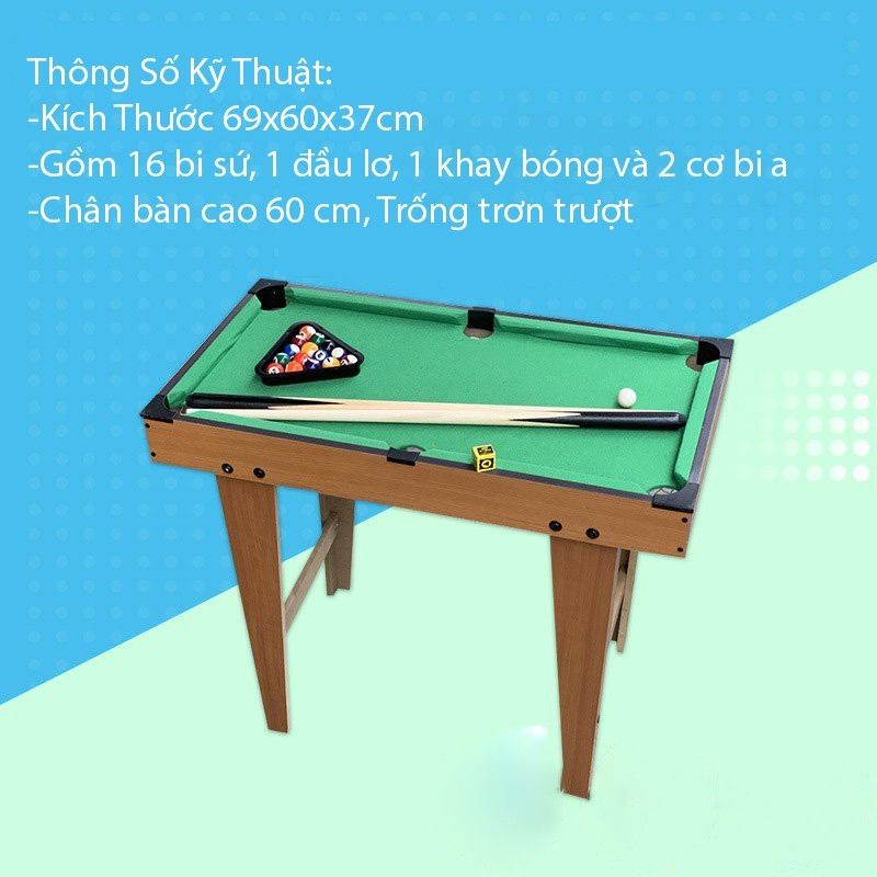 [Siêu Rẻ, Chân Cao, Cỡ To Nhất 69x37x60cm] Bàn Bi A, Bi Da, BiDa Mini Bằng Gỗ Size Lớn, Đại