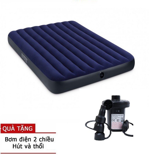 Đệm hơi đơn công nghệ mới 76cmx191x25cm 64756 chính hãng INTEX , Bơm điện , Bơm taY , Bảo hành 12th