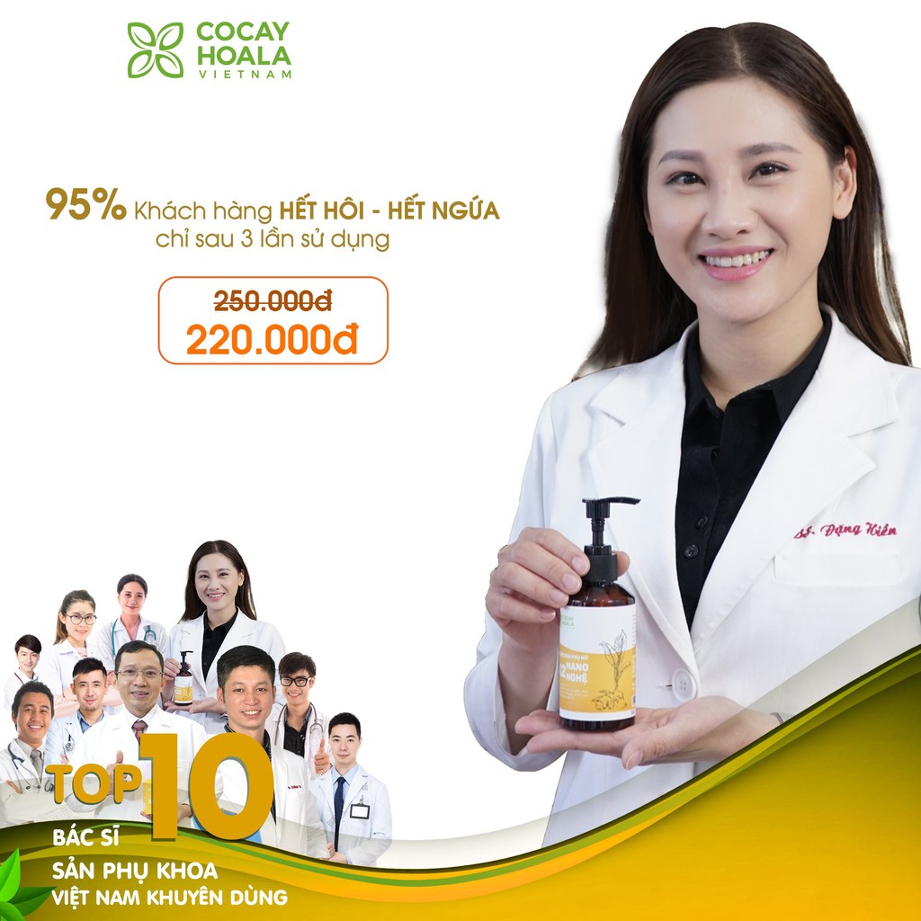 Dung dịch vệ sinh phụ nữ Giảm Ngứa Gel X2 Nano Nghệ Cỏ Cây Hoa Lá 150 ml