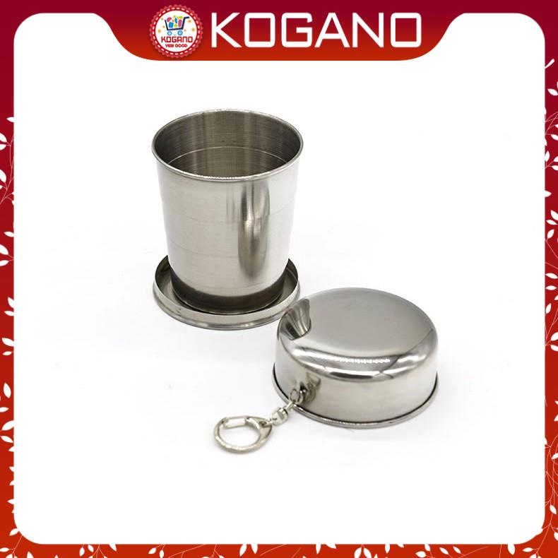 Ly Uống Nước Gấp Gọn KOGANO Chất Liệu Cốc Inox Có Nắp Đi Du Lịch, Dã Ngoại Đa Năng HG-001179