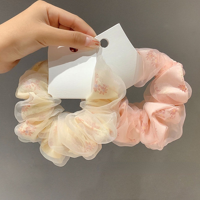 Dây Cột Tóc Co Giãn Phối Lưới Hình Hoa Thời Trang Cho Nữ