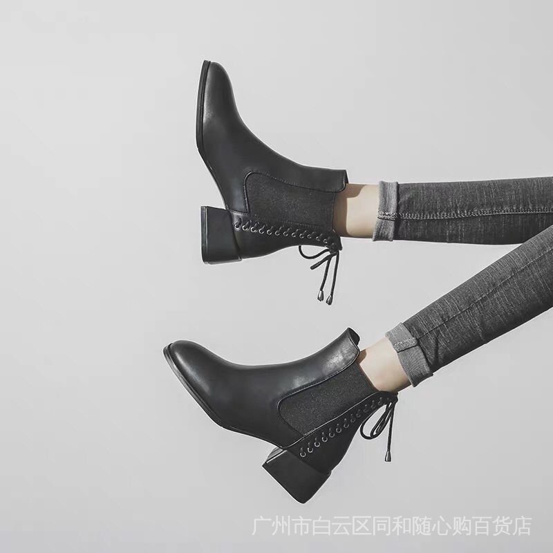 Giày Bốt Martin Mỏng Gót Cao Vừa Thời Trang Mùa Thu 2021 Cho Nữ