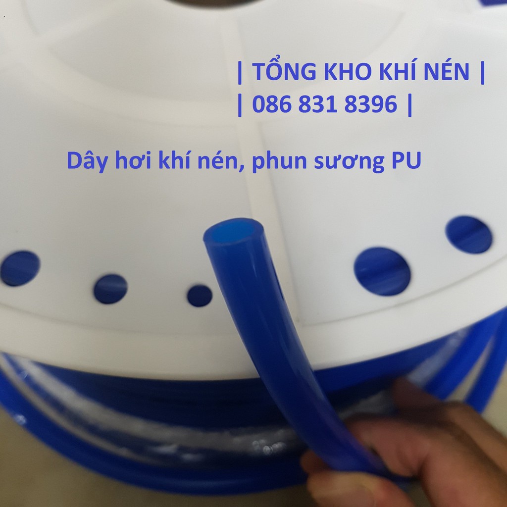 [TỔNG KHO KHÍ NÉN] Dây hơi PU, dùng cho khí nén, phun sương, bán theo mét, 4mm 6mm 8mm 10mm