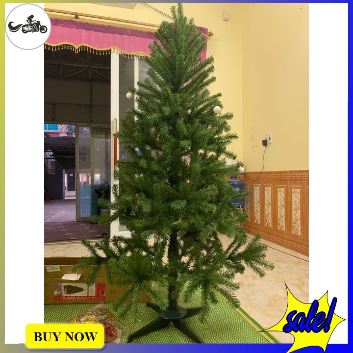 Cây thông noel đầu tròn size lớn 3m, 2m4, 2m1....đủ size màu xanh chân sắt cứng cáp tặng kèm dây kim tuyến trang trí