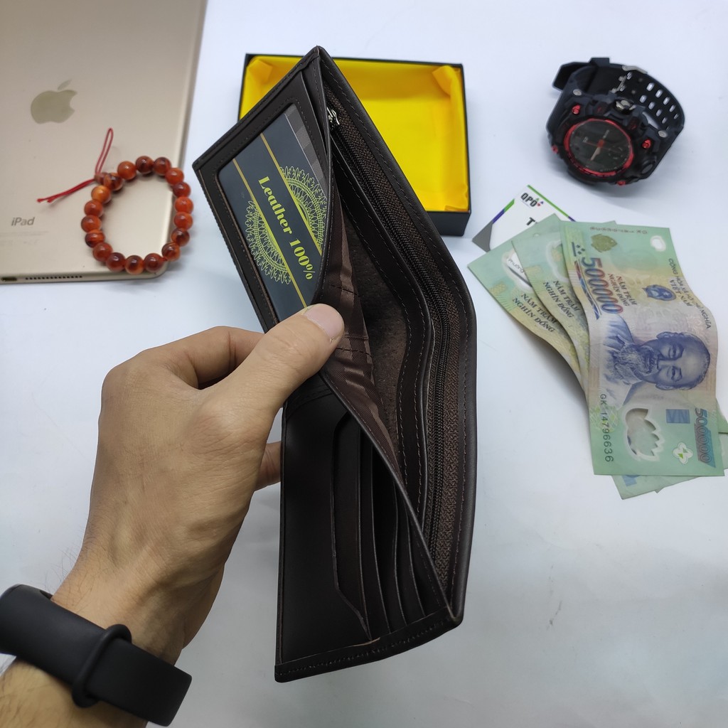 Ví Da Nam Full Box Da Bò Nappa Thật 100% Hàng Cao Cấp