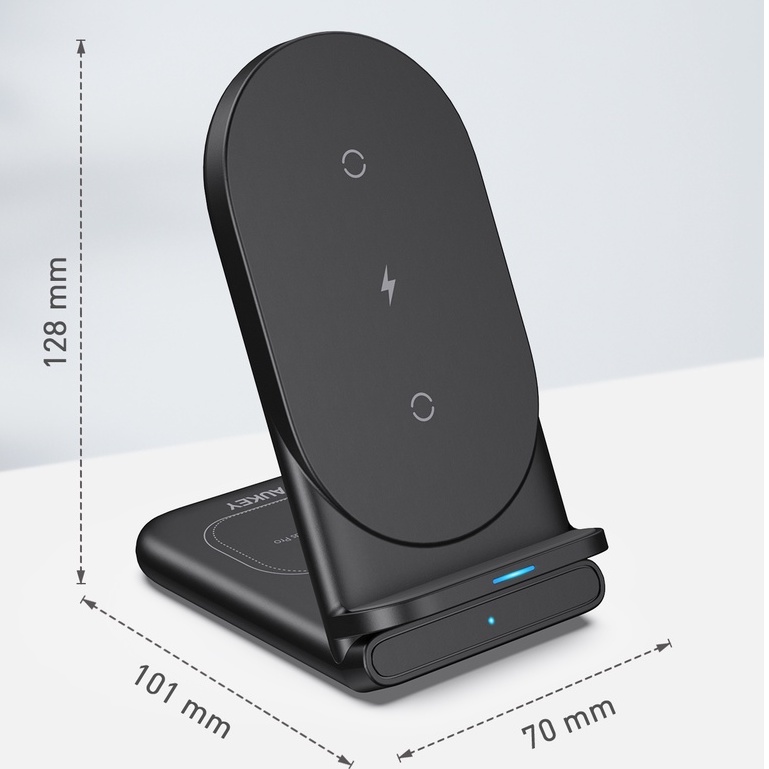 Đế Sạc Pin Không Dây AUKEY LC-A2 10W Hỗ Trợ Sạc Nhanh Qi/QC3.0 Cho Iphone / Airpods Pro /Huawei / Xiaomi /Samsung