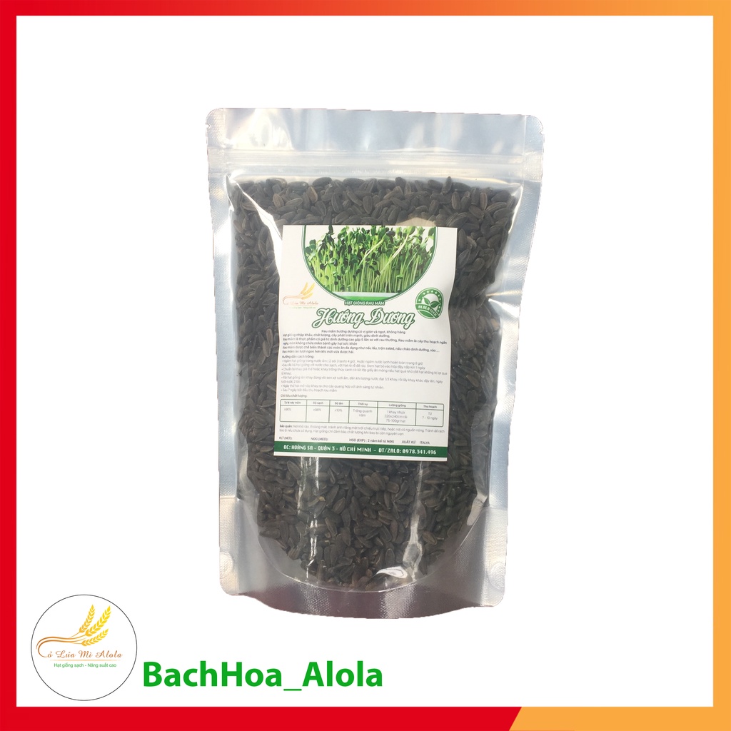 HẠT GIỐNG RAU MẦM HƯỚNG DƯƠNG_HẠT GIỐNG SẠCH TIÊU CHUẨN VIETGAP_TỶ LỆ NẢY MẦM CAO